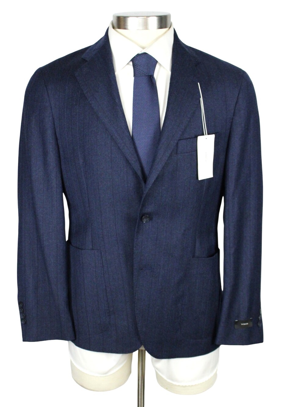 Vince Sport Coat 38 S Mens Dark Blue Stripe Stretch Wool Slim Blazer